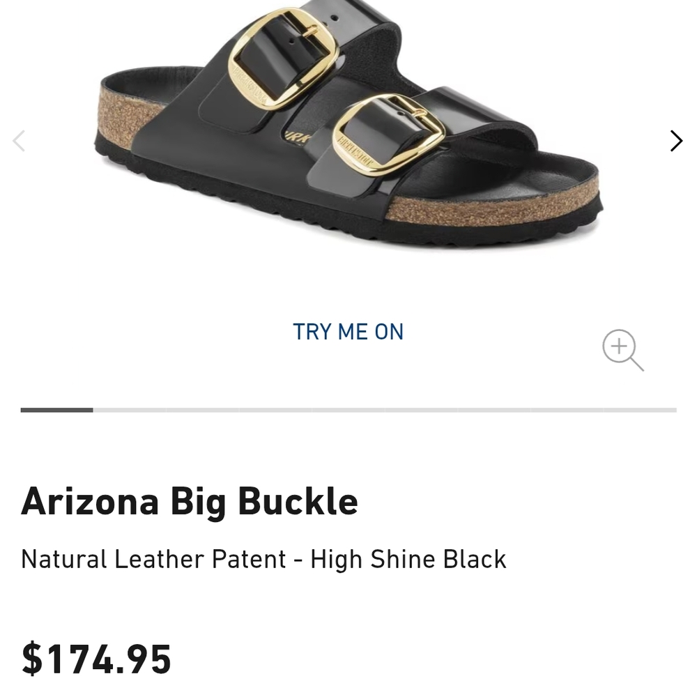Birkenstock Arizona Big Buckle Sandals in Black and Gold